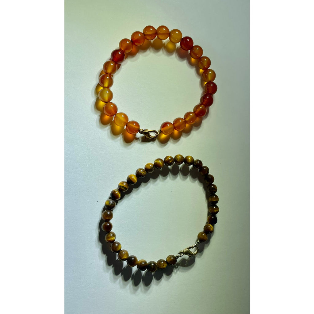 Amber & Tiger Eye Beaded Bracelet