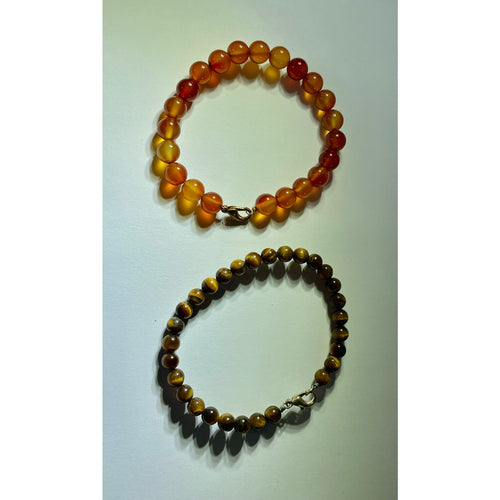 Amber & Tiger Eye Beaded Bracelet
