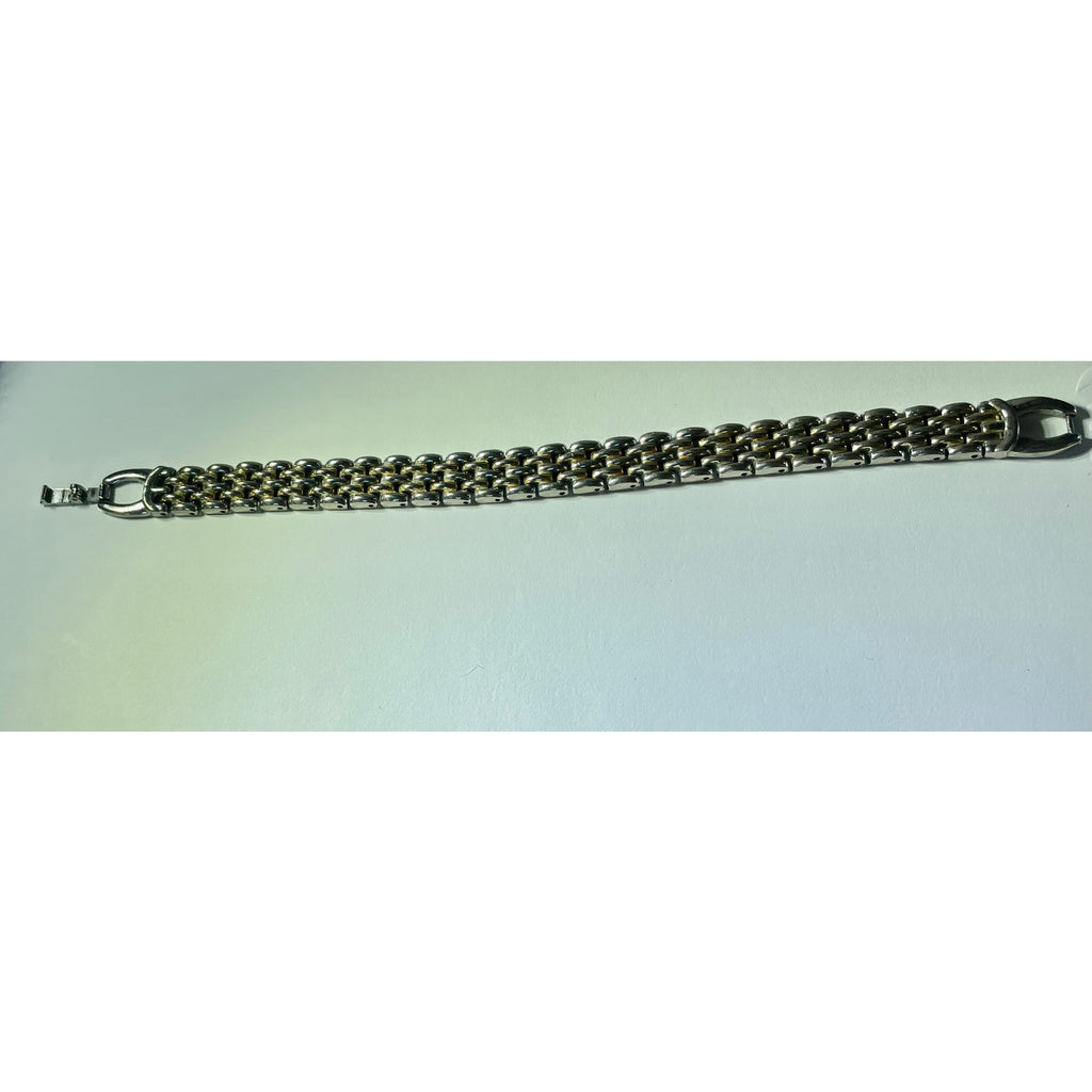 Two-Tone Mesh Link Bracelet