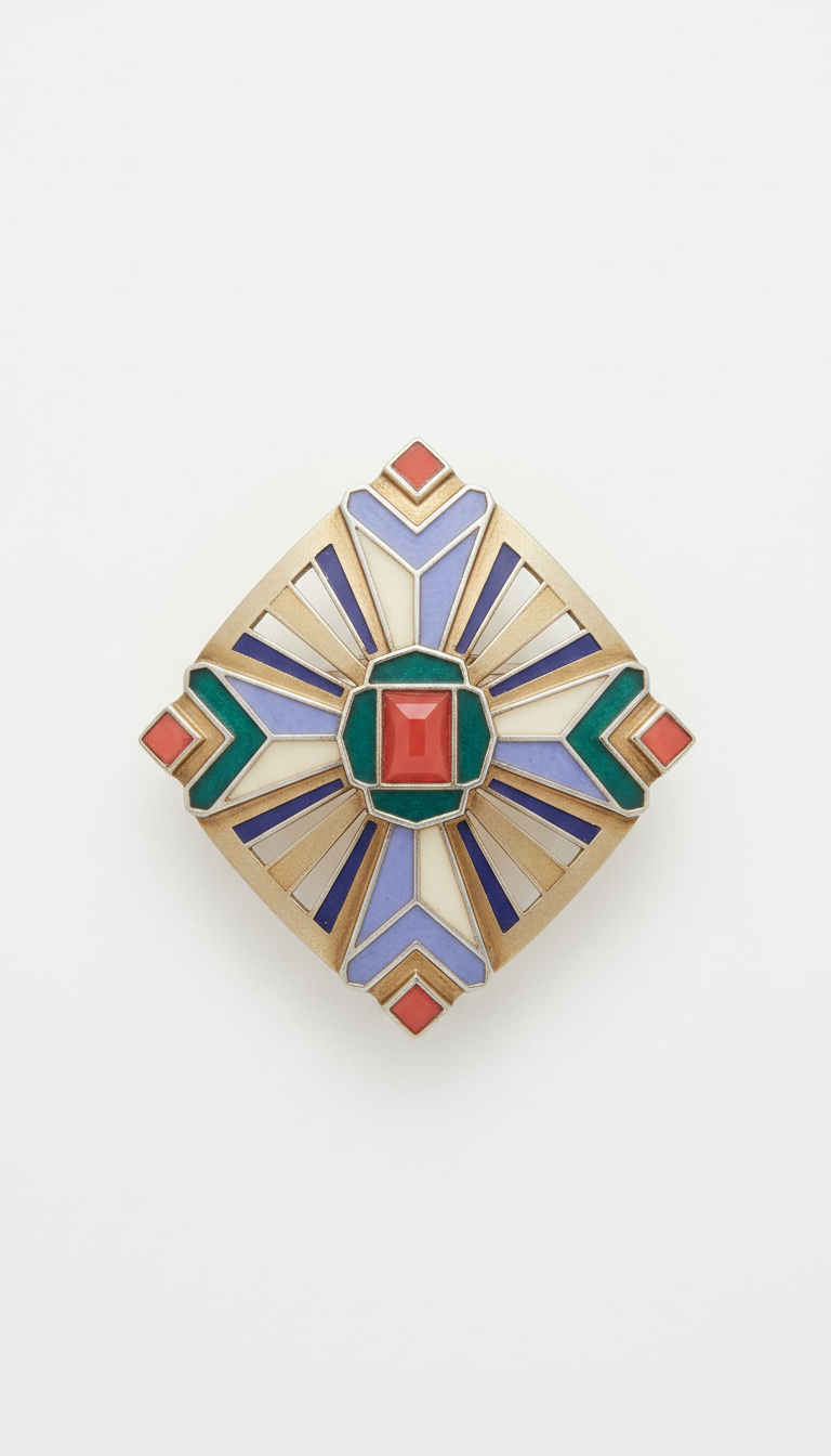 Sterling Silver Art Deco Brooch