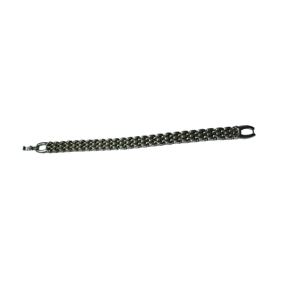 Two-Tone Mesh Link Bracelet